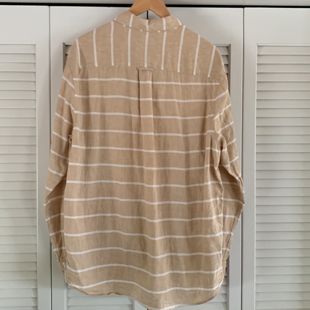 Best Made Co. Linen Cotton Shirt Men's Tan & White Plaid Button Down Size XL - Picture 4 of 11